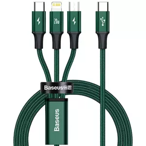Kabel Baseus Rapid Series 3-in-1 cable USB-C For M+L+T 20W 1.5m (Green )