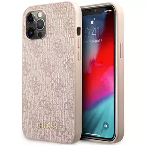 Kryt Guess GUHCP12MG4GFPI iPhone 12 / 12 Pro 6,1" pink hard case 4G Metal Gold Logo (GUHCP12MG4GFPI)
