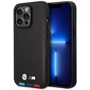 Kryt Case BMW BMHCP14X22PTDK iPhone 14 Pro Max 6,7" black Leather Stamp Tricolor (BMHCP14X22PTDK)