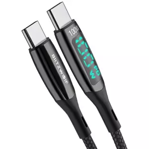 Kabel USB-C to USB-C cable BlitzWolf BW-TC23, with display, 100W, 0.9m (black)