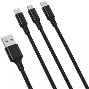 Kabel XO 3in1 Cable USB-C / Lightning / Micro 2.4A, 1,2m (Black) (6920680876235)