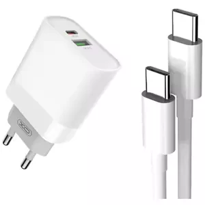 Nabíječka Wall Charger with + USB-C Cable XO L64 20W, QC3.0, PD (white) (6920680872435)