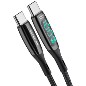 Kabel  Blitzwolf BW-TC23 USB-C cable to USB-C, 100W 1.8m (black) (5905316141391)