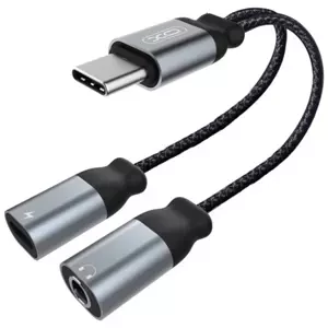 Adapter Audio adapter Type-c to Type-c + Jack 3.5mm XO NBR160B Bluetooth transfer function, black (6920680872862)