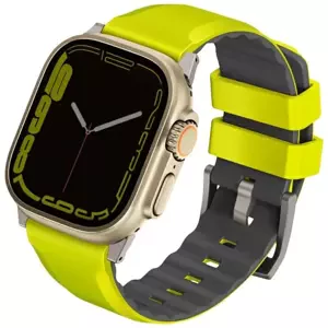 Řemínek UNIQ Linus Apple Watch Series 1/2/3/4/5/6/7/8/SE/SE2/Ultra 42/44/45/49mm Airosoft Silicone lime green (UNIQ-49MM-LINUSLGRN)