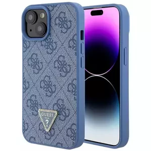 Kryt Guess GUHCP15SP4TDPB iPhone 15 6.1" blue hardcase Leather 4G Triangle Strass (GUHCP15SP4TDPB)