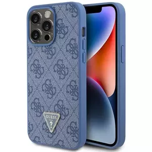 Kryt Guess GUHCP15XP4TDPB iPhone 15 Pro Max 6.7" blue hardcase Leather 4G Triangle Strass (GUHCP15XP4TDPB)