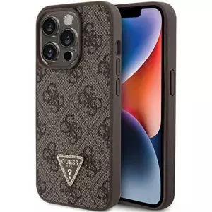 Kryt Guess GUHCP15XP4TDPW iPhone 15 Pro Max 6.7" brown hardcase Leather 4G Triangle Strass (GUHCP15XP4TDPW)
