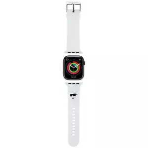 Řemínek Karl Lagerfeld KLAWLSLCNH Apple Watch Strap 42/44/45/49mm white 3D Rubber Choupette Head (KLAWLSLCNH)