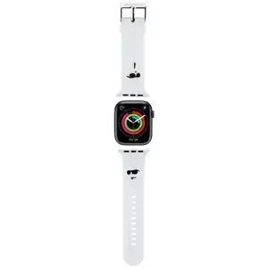 Řemínek Karl Lagerfeld KLAWLSLKCNH Apple Watch Strap 42/44/45/49mm white 3D Rubber Karl&Choupette Heads (KLAWLSLKCNH)