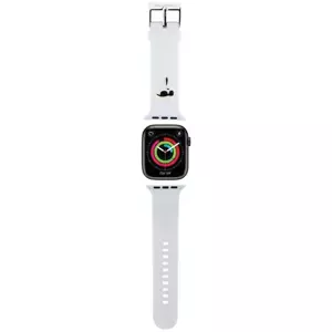 Řemínek Karl Lagerfeld KLAWLSLKNH Apple Watch Strap 42/44/45/49mm white 3D Rubber Karl Head (KLAWLSLKNH)