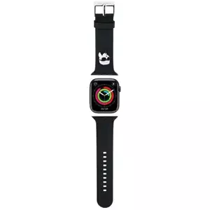 Řemínek Karl Lagerfeld KLAWLSLKNK Apple Watch Strap 42/44/45/49mm black 3D Rubber Karl Head (KLAWLSLKNK)