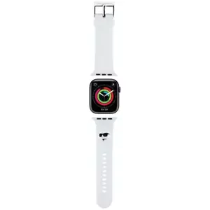 Řemínek Karl Lagerfeld KLAWMSLCNH Apple Watch Strap 38/40/41mm white3D Rubber Choupette Heads (KLAWMSLCNH)