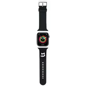 Řemínek Karl Lagerfeld KLAWMSLCNK Apple Watch Strap 38/40/41mm black 3D Rubber Choupette Heads (KLAWMSLCNK)