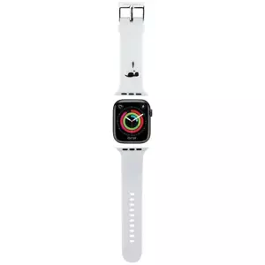 Řemínek Karl Lagerfeld KLAWMSLKNH Apple Watch Strap 38/40/41mm white 3D Rubber Karl Head (KLAWMSLKNH)
