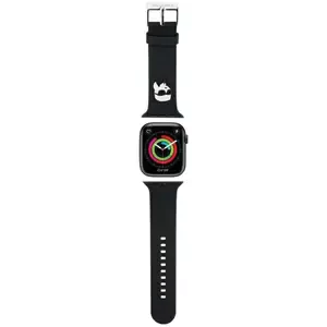 Řemínek Karl Lagerfeld KLAWMSLKNK Apple Watch Strap 38/40/41mm black 3D Rubber Karl Head (KLAWMSLKNK)