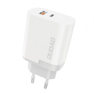 Dudao Wall Charger nabíječka USB / USB-C QC 3.0 3A, bíla (A6xsEU white)