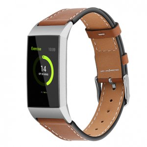 BStrap Leather Italy (Small) řemínek na Fitbit Charge 3 / 4, Coffee (SFI006C03)