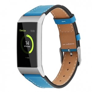BStrap Leather Italy (Small) řemínek na Fitbit Charge 3 / 4, blue (SFI006C05)