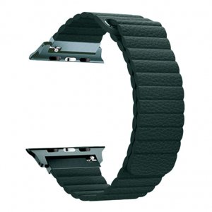BStrap Leather Loop řemínek na Apple Watch 38/40/41mm, Dark Green (SAP010C01)