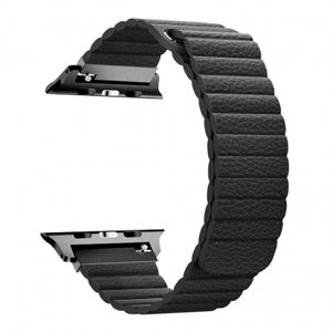 BStrap Leather Loop řemínek na Apple Watch 38/40/41mm, Black (SAP010C02)