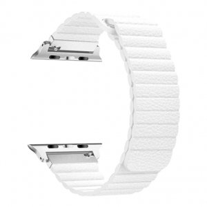 BStrap Leather Loop řemínek na Apple Watch 42/44/45mm, White (SAP010C12)