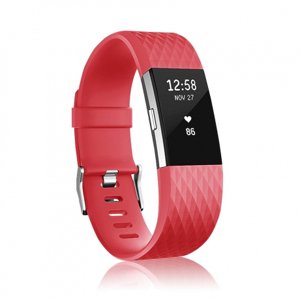 BStrap Silicone Diamond (Large) řemínek na Fitbit Charge 2, red (SFI002C13)