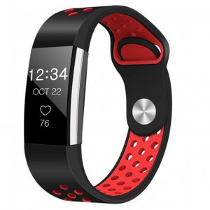 BStrap Silicone Sport (Small) řemínek na Fitbit Charge 2, black/red (SFI003C07)