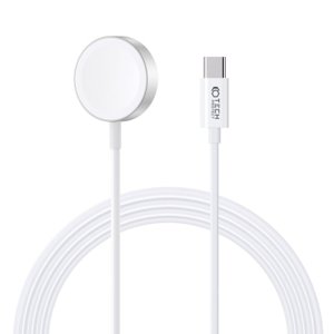 Tech-Protect Ultraboost USB-C magnetická nabíječka na Apple Watch 1.2m, bíla