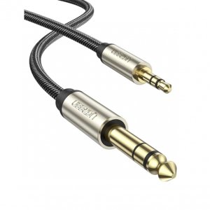 Ugreen AV127 audio kabel 3.5mm mini jack - 6.35mm jack M/M 2m, šedý (10628)