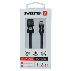 SWISSTEN datový kabel Textile USB / Lightning 1,2m barva Black 71523201
