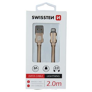 SWISSTEN datový kabel Textile USB / Lightning 2,0m barva Gold 71523304