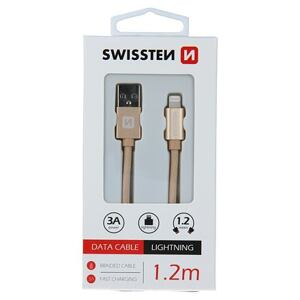 DATA CABLE SWISSTEN TEXTILE USB / LIGHTNING 1.2 M GOLD 71523204
