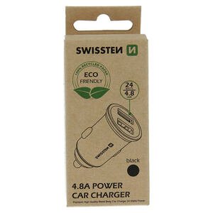 SWISSTEN CAR CHARGER 2x USB 4,8A METAL BLACK (ECO PACK) 20115000ECO