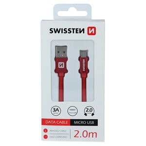 DATA CABLE SWISSTEN TEXTILE USB / MICRO USB 2.0 M RED 71522306
