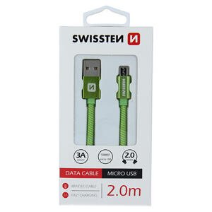 DATA CABLE SWISSTEN TEXTILE USB / MICRO USB 2.0 M GREEN 71522307