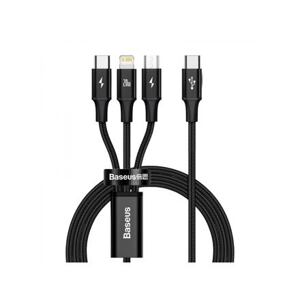 Baseus datový kabel USB-C Rapid Series 3v1 microUSB+Lightning+USB-C 1,5m PD 20W černý 6953156204294