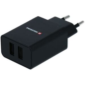 SWISSTEN TRAVEL CHARGER SMART IC WITH 2x USB 2,1A POWER + DATA CABLE USB / LIGHTNING MFi 1,2 M BLACK 22056000
