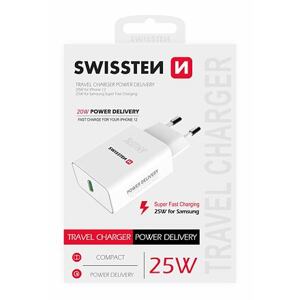 SWISSTEN TRAVEL CHARGER PD 25W FOR IPHONE AND SAMSUNG WHITE 22060300