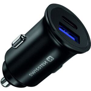 SWISSTEN CAR CHARGER POWER DELIVERY USB-C + QUICK CHARGE 3.0 36W METAL BLACK (ECO PACK) 20111760ECO