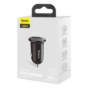 Baseus Car Charger Grain Pro Dual USB 4.8A Black (CCALLP-01) CCALLP-01