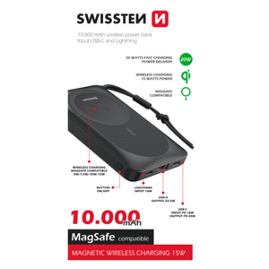 SWISSTEN POWER BANK (MagSafe compatible) 10000mAh 22013971