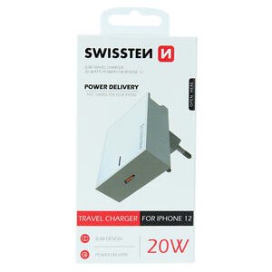 SWISSTEN TRAVEL CHARGER POWER DELIVERY 20W FOR IPHONE 12 WHITE 22050600