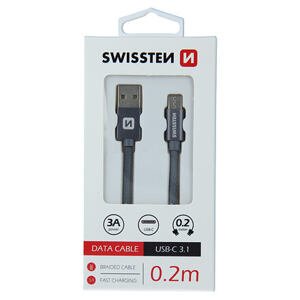 DATA CABLE SWISSTEN TEXTILE USB / USB-C 0.2 M GREY 71521102