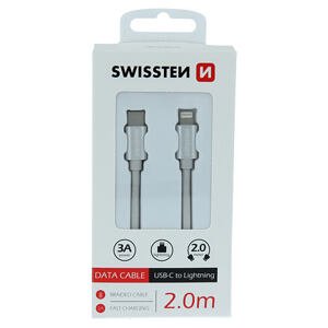 DATA CABLE SWISSTEN TEXTILE USB-C / LIGHTNING 2,0 M SILVER 71529202