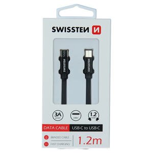 DATA CABLE SWISSTEN TEXTILE USB-C / USB-C 1.2 M BLACK 71527201