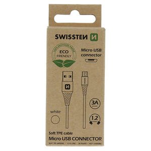 DATA CABLE SWISSTEN USB/MICRO USB WHITE 1,2M  (ECO PACK) 71504300ECO