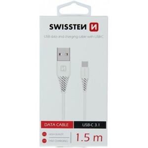 DATA CABLE SWISSTEN USB / USB-C 3.1 WHITE 1.5 M (7mm) 71504400