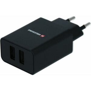 SWISSTEN TRAVEL CHARGER SMART IC WITH 2x USB 2,1A POWER + DATA CABLE USB / LIGHTNING 1,2 M BLACK 22058000