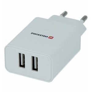 SWISSTEN TRAVEL CHARGER SMART IC WITH 2x USB 2,1A POWER + DATA CABLE USB / TYPE C 1,2 M WHITE 22053000